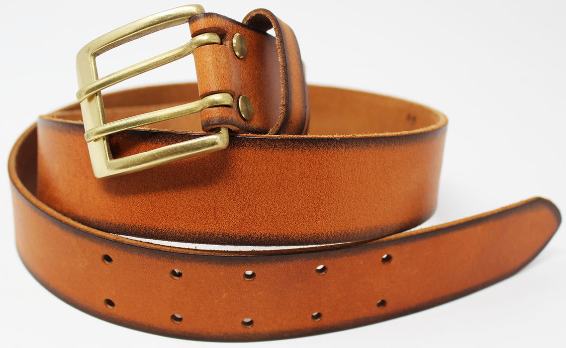 100% Leather Belt Strap Double Hole Work Holster Removable Buckle 26AA65