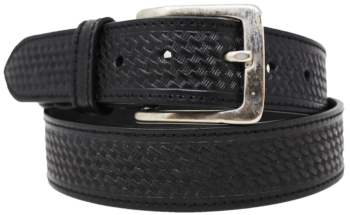 Men's 1-1/2" Wide Leather Basket Weave Black Brown Tan Belt 26AA90