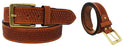 Men's 1-1/2" Wide Leather Basket Weave Black Brown Tan Belt 26AA90