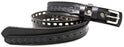 Men's 100% Leather Double Hole Casual Jean Ranger Belt Cross Black 12RAA23