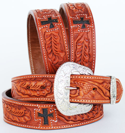 Men's Women Genuine Hand Tooled Heavy Duty Leather Belt 26RT02