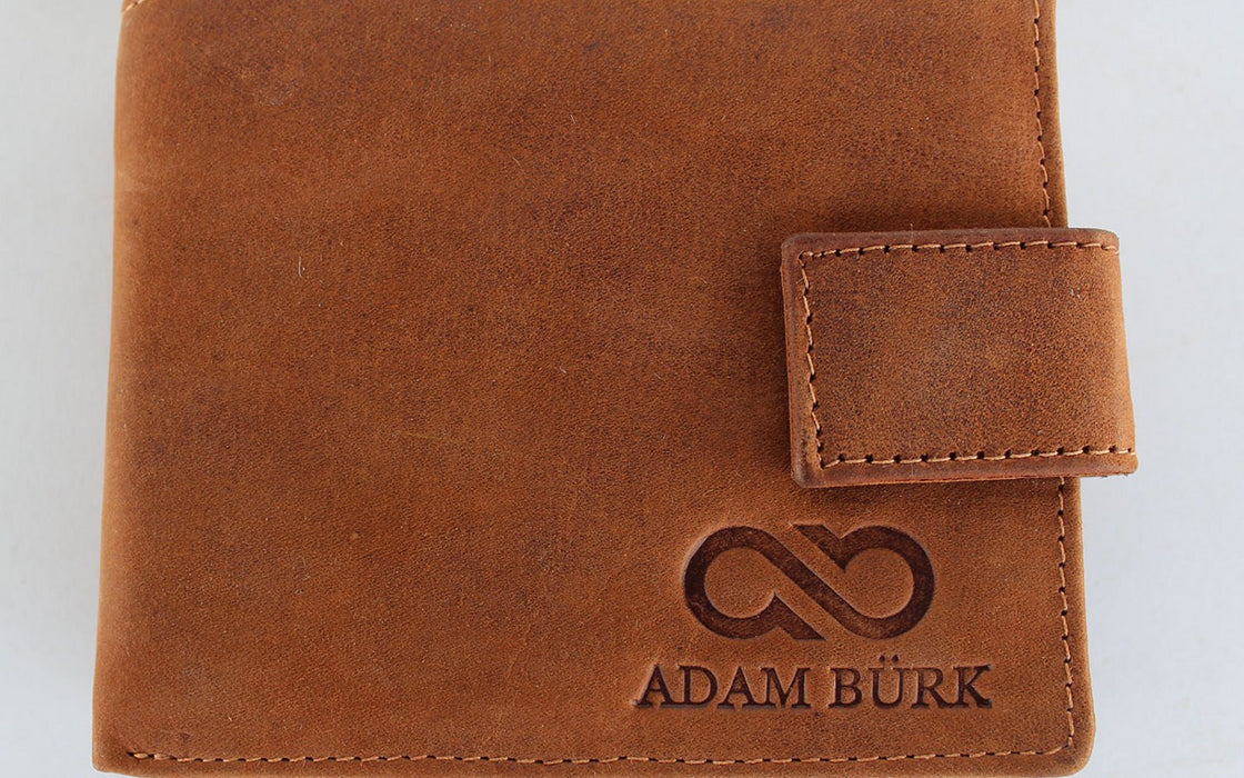 Adam Burke Natural Cow Leather Bifold Mens Wallet 27AB