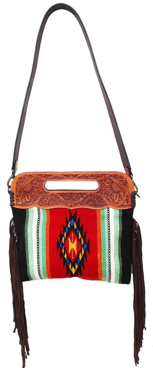 Women's Western Handwoven Wool Rodeo Cowgirl Purse Shoulder Handbag 27FK50