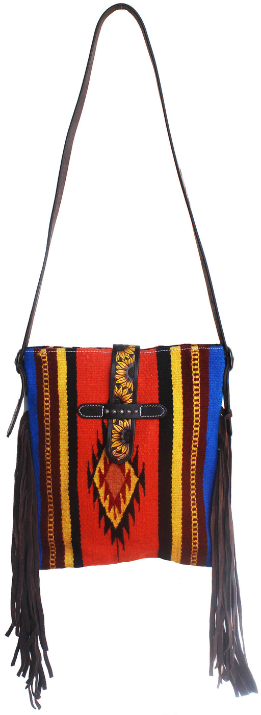 Women's Western Handwoven Wool Rodeo Cowgirl Purse Shoulder Handbag 27FK60