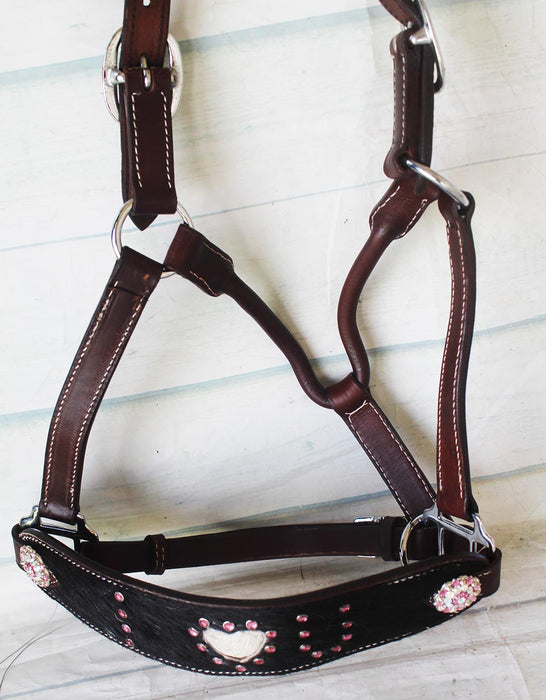 Horse Noseband Tack Leather Bronc Show HALTER Tiedown  28134