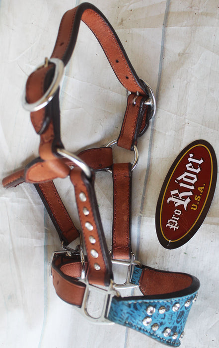 Horse Noseband Tack Leather Bronc Show HALTER Tiedown  28143