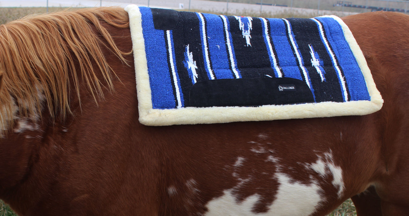 Cotton Acrylic Western Trail Pony Horse SADDLE PAD Blue 26" X 26" 3464BL