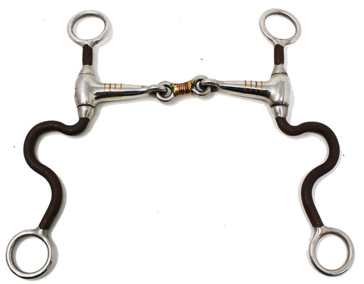 Horse  Sweet Iron Antique Brown Silver 5" SS Snaffle 3 Pcs mouth Bit Tack 35209