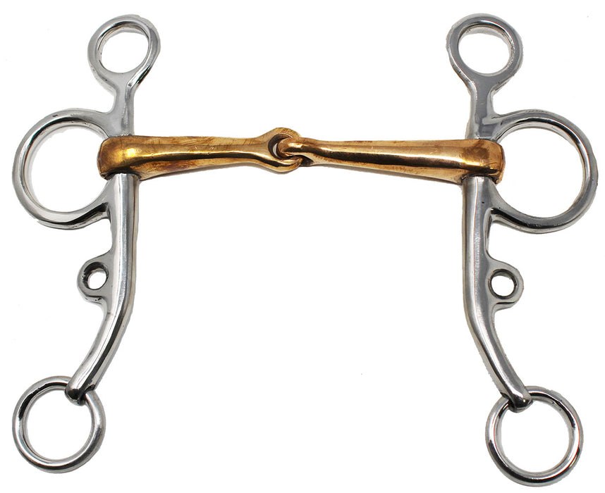 Equine Western English Snaffle Horse Bit 5" copper mouth 7" cheeks Tack 35411