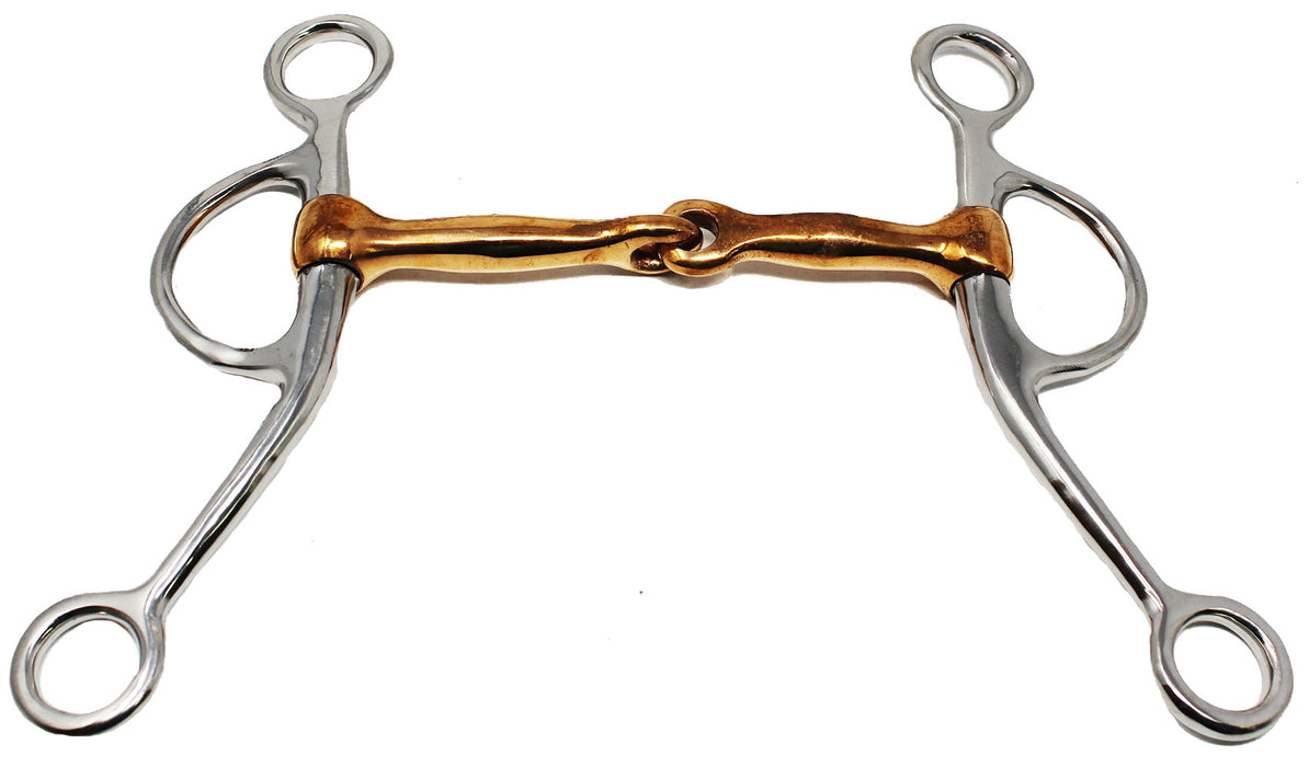 Equine Tom Thumb Double Rein 5" Copper Mouth 7" Cheek Training Horse Bit 35441