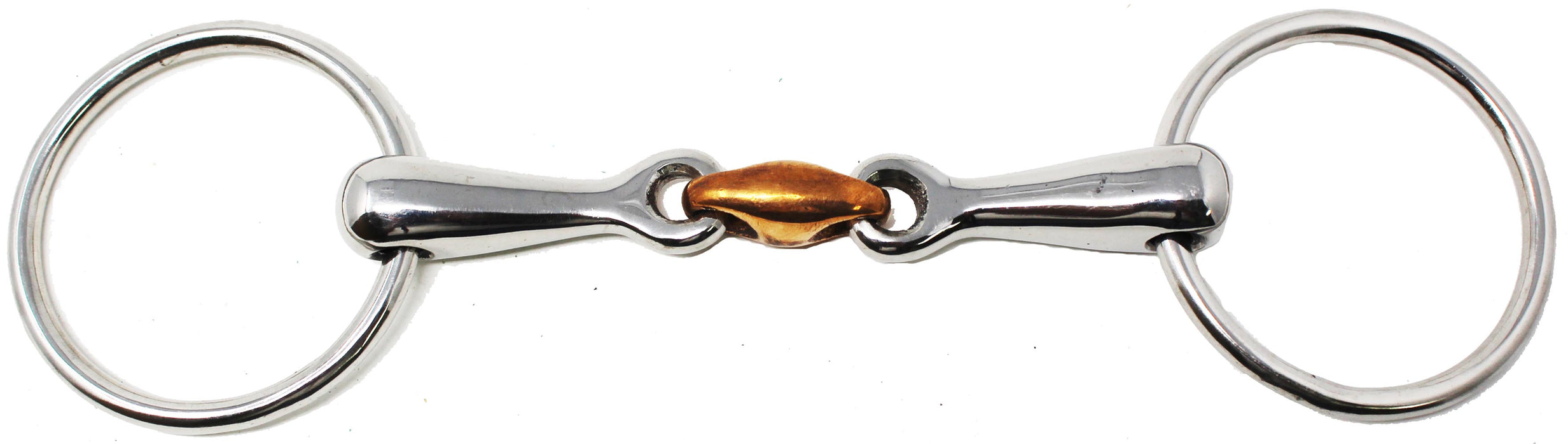 Stainless Steel Loose Ring Copper Dog Bone Snaffle Horse Bit 5" Mouth 35518B