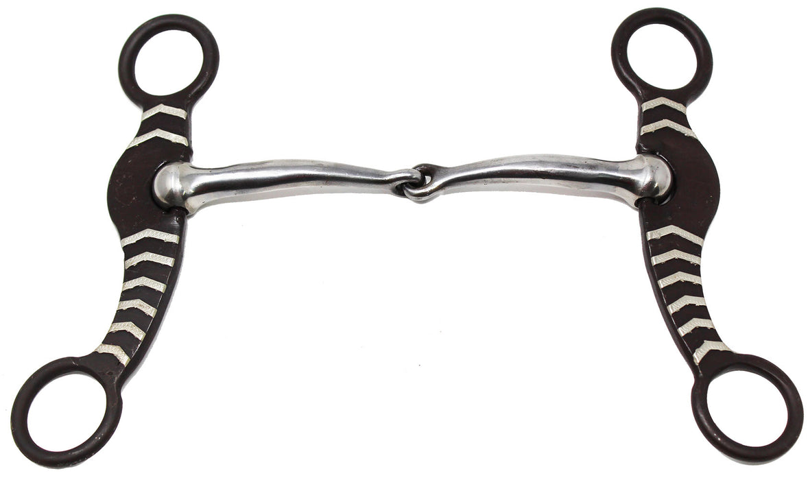 Sweet Iron Silver 5-1/8" Snaffle Copper Mouth Stock Horse Bit Cheeks 6" 3561