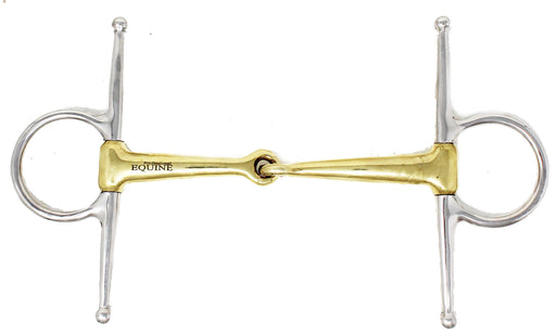Stainless Steel Full Cheek Jointed Brass Mouth Snaffle Bit Tack 35650