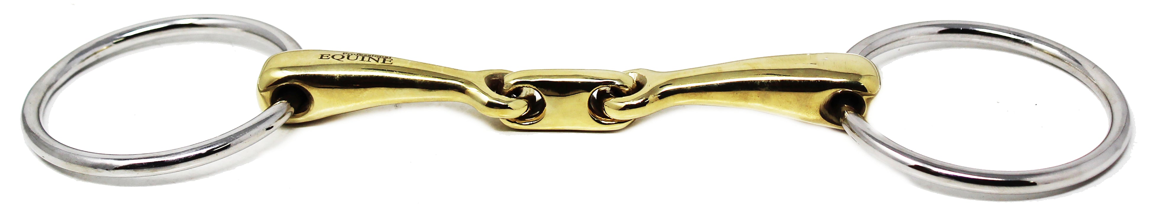 SS Loose Ring 5.  Mouth 3-Piece Double Jointed Lozenge Snaffle Bit 35652