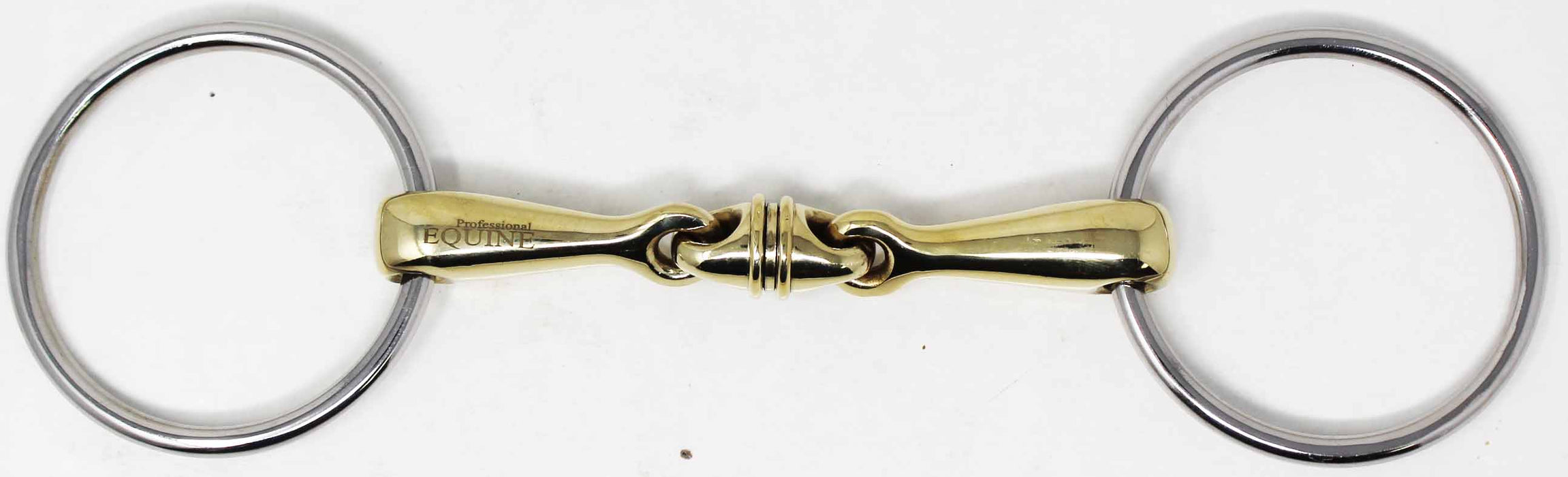 SS Loose Ring 5" Mouth Brass Lozenge Double-Jointed Snaffle Horse Bit 35672B