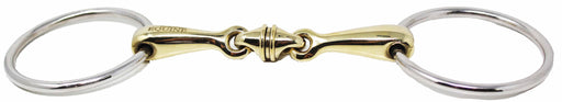 SS Loose Ring 5" Mouth Brass Lozenge Double-Jointed Snaffle Horse Bit 35672B