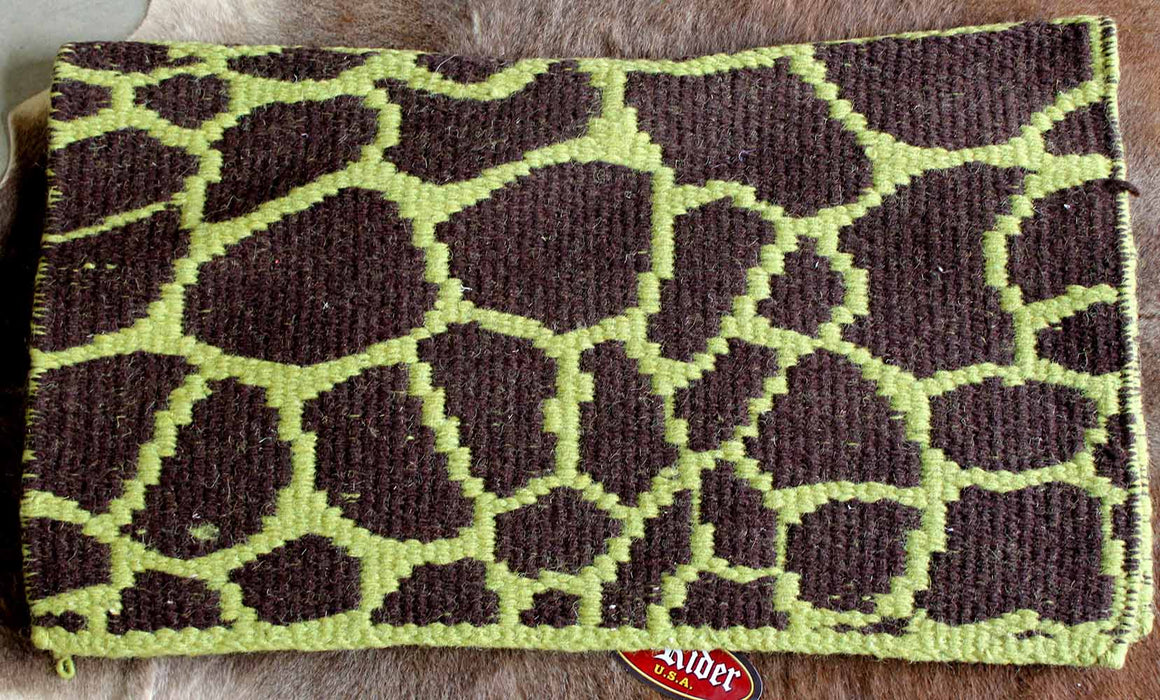 Horse Wool Western Show Trail SADDLE BLANKET Rodeo Pad Rug Lime Green 3671Con