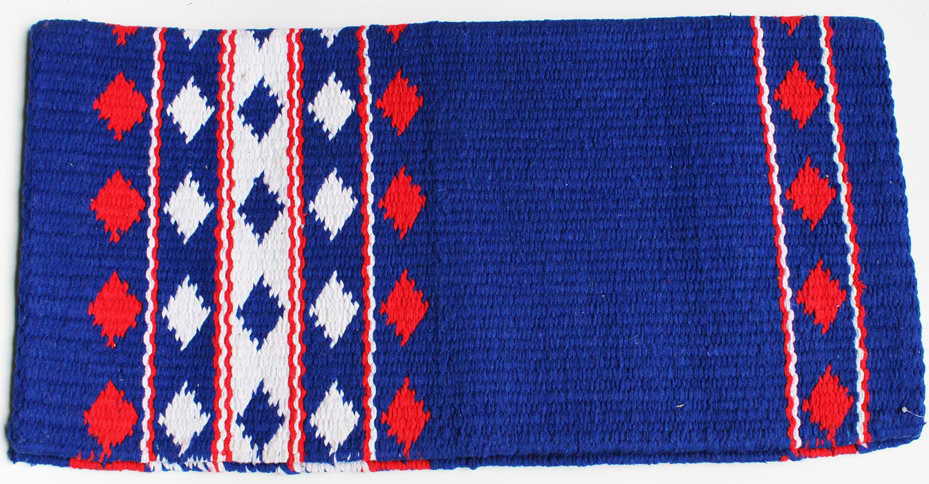 34x36 Horse Wool Western Show Trail SADDLE BLANKET Pad Rug Blue 36S601