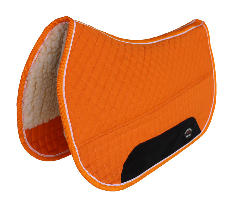 Challenger 28" x 30" Western Quilted Fleece Padded Saddle Pad Orange 39100