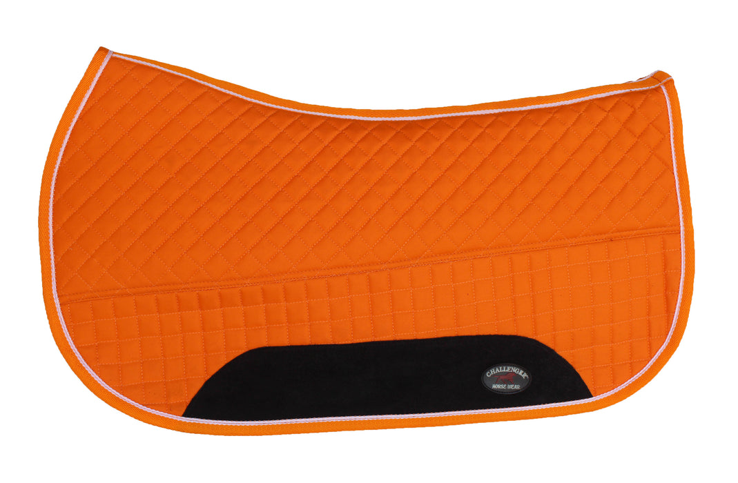 Challenger 28" x 30" Western Quilted Fleece Padded Saddle Pad Orange 39100