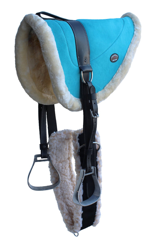 Horse Western English SADDLE Turquoise Suede Leather Bareback Pad 39139