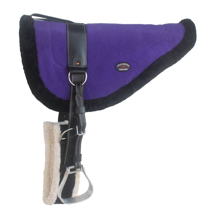 Horse Western Fleece Padded Bareback Saddle Pad Purple w/ Cinch Stirrups 39158