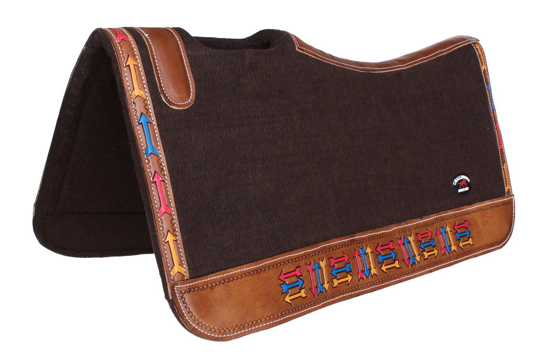 Horse 32" x 30" Western Contoured Wool Felt Therapeutic Saddle Pad 39220