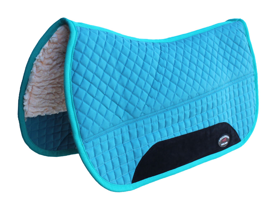 Equine Western Horse SADDLE PAD 28X30 DOUBLE BACK FLEECE LINED BLUE TURQUOISE 3997