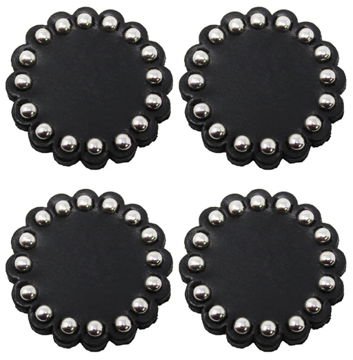 Set of 2 Conchos Leather Rosette 1-7/8" Horse Saddle Bridle Tack 402P