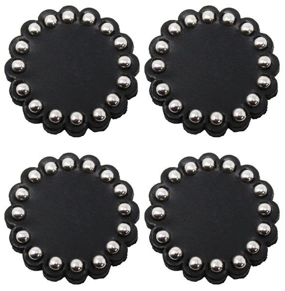 Set of 2 Leather Rosette Conchos 1-1/2″ ⋆ Hill Saddlery