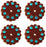 Set of 4 Horse Western Tack Hardware Leather Concho Studded Rosettes Brown 40208