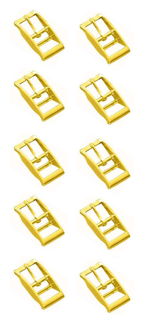 3/4" Double Bar Gold Plated Buckle Belt Handbag Tack Strap (Pack of 10) 40311