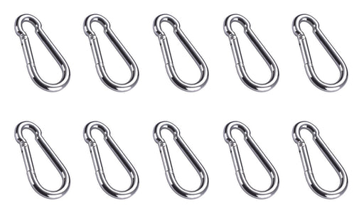 3/8" x 4" Zinc-Plated Spring Loaded Snap Hook Caribener Clips for Keychain, Backpack, Outdoors 40333