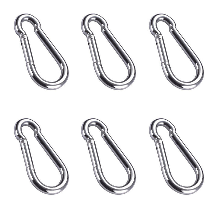 3/8" x 4" Zinc-Plated Spring Loaded Snap Hook Caribener Clips for Keychain, Backpack, Outdoors 40333