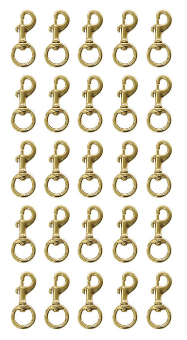 3/4" x 3-1/8" Solid Brass Heavy Duty Swivel Round Eye Bolt Snaps 40382