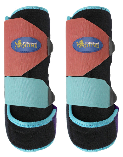 Horse Medium Professional Equine Sports Medicine Splint Boots Turquoise 4113A