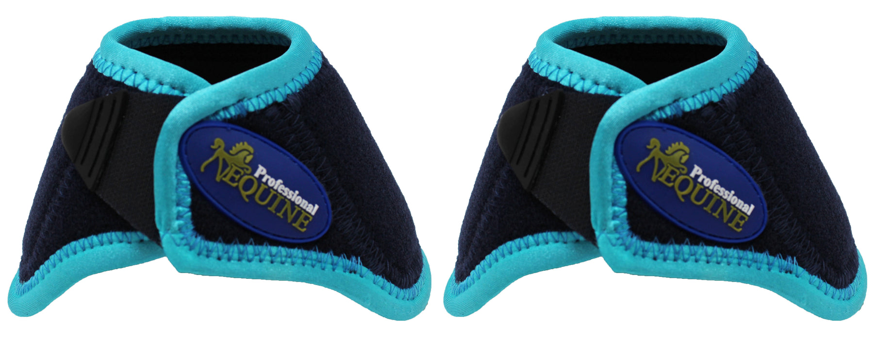 Horse Professional Equine No Turn Quick Wrap Neoprene Horse Bell Boots Navy 4128E