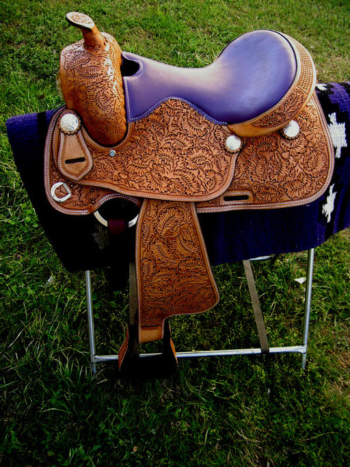 Horse Western Barrel Show Pleasure LEATHER SADDLE Bridle  5086