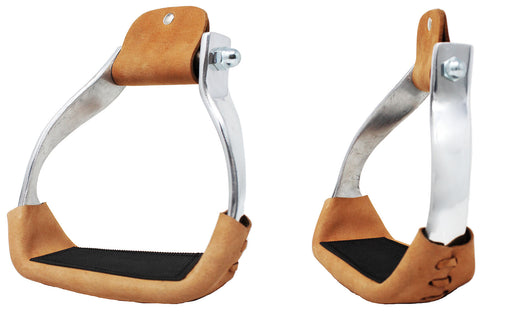 Horse Saddle Stirrups Western Saddle Aluminium Twisted Angled 51184