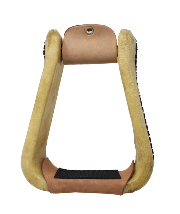 Horse Saddle 5" Wide Western Rawhide Covered Saddle Stirrups Tack 51217TN