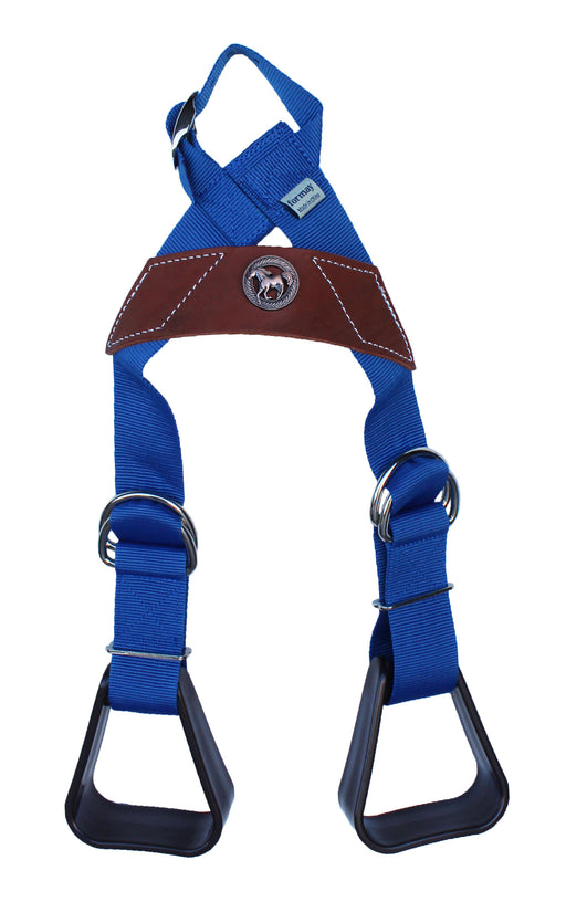 Horse Western Blue Nylon Adjustable Saddle Youth Rider Kids Buddy Stirrups 5158