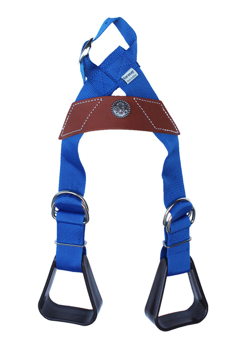 Horse Western Blue Nylon Adjustable Saddle Youth Rider Kids Buddy Stirrups 5158