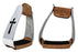 Challenger Western Angled Aluminum Saddle Stirrups w/ Black Cross Inlay 5173