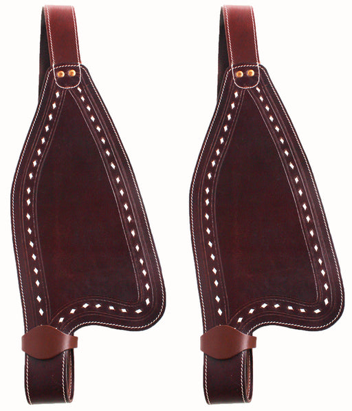 Horse Western Leather Replacement Saddle Fenders Mahogany 5204