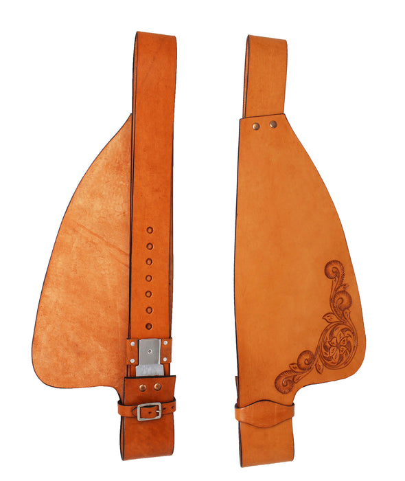 Horse  Western Adult Floral Tooled Leather Replacement Saddle Fenders 5236DT