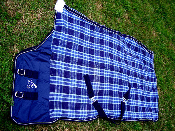 Horse Cotton Sheet Blanket Rug Summer Spring Navy Turquoise 5312