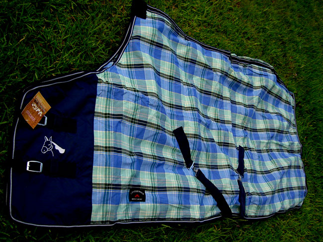 Horse Cotton Sheet Blanket Rug Summer Spring Blue Lime Green 5321