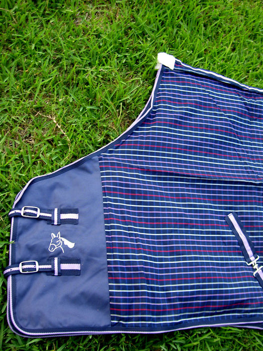 Horse Cotton Sheet Blanket Rug Summer Spring Navy 5324