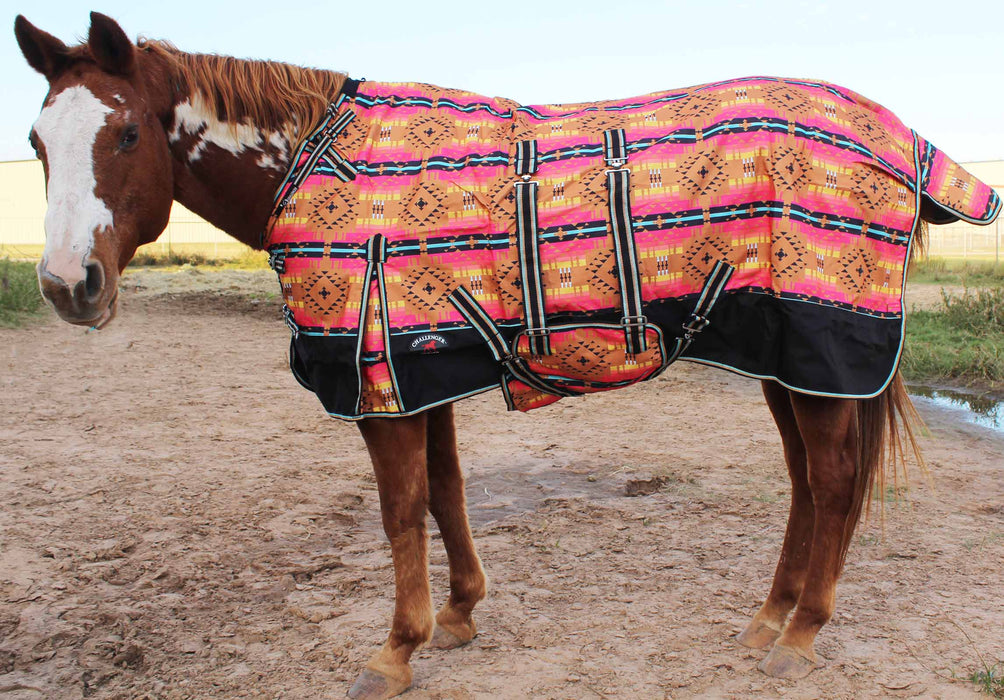 1200D Turnout Heavy-Weight Bellyband Rain Horse Winter Blanket Aztec 5B108