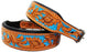 Dog Puppy Collar Genuine Cow Leather Padded Turquoise Tooled 60104